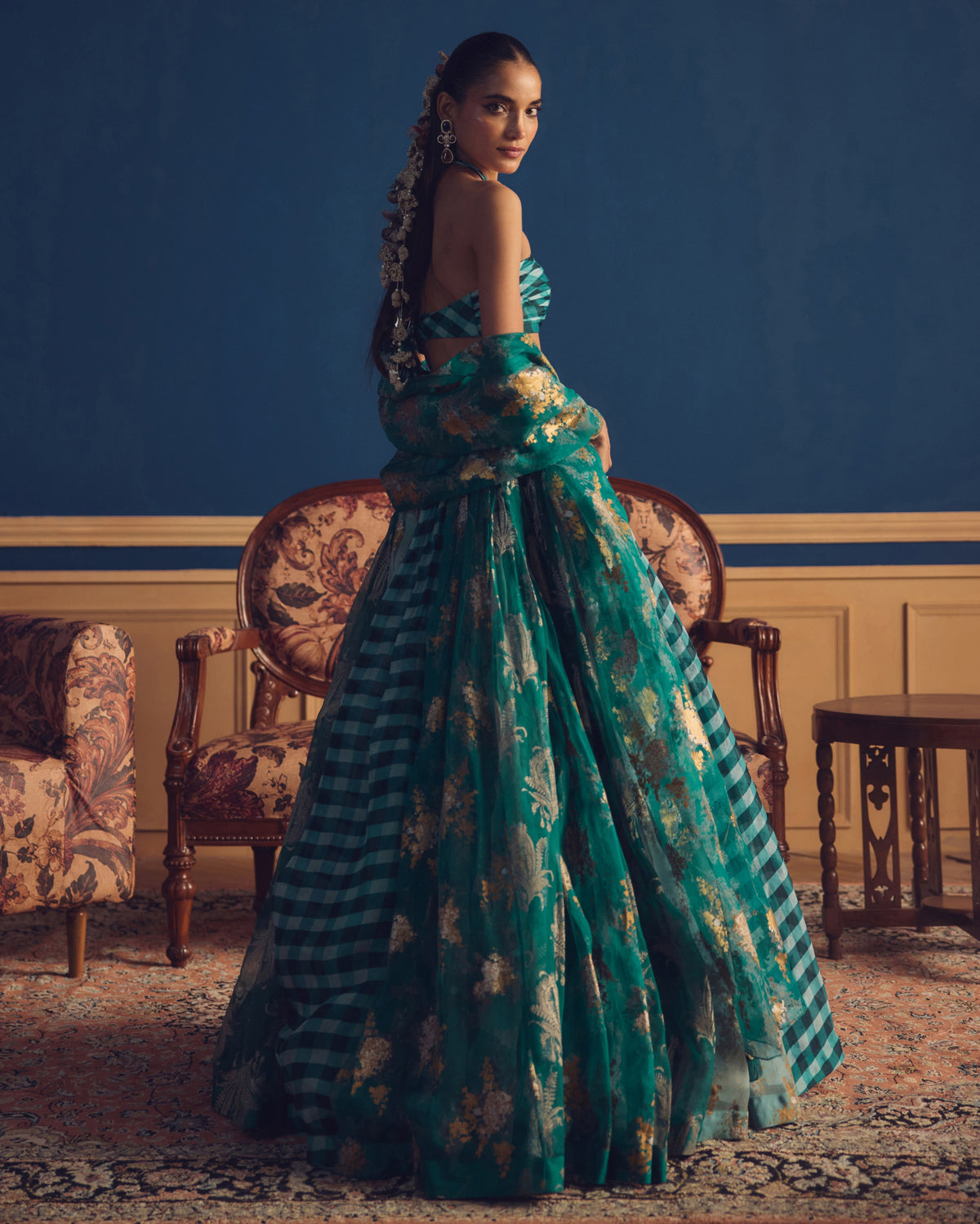 Sana Teal Green Lehenga Set