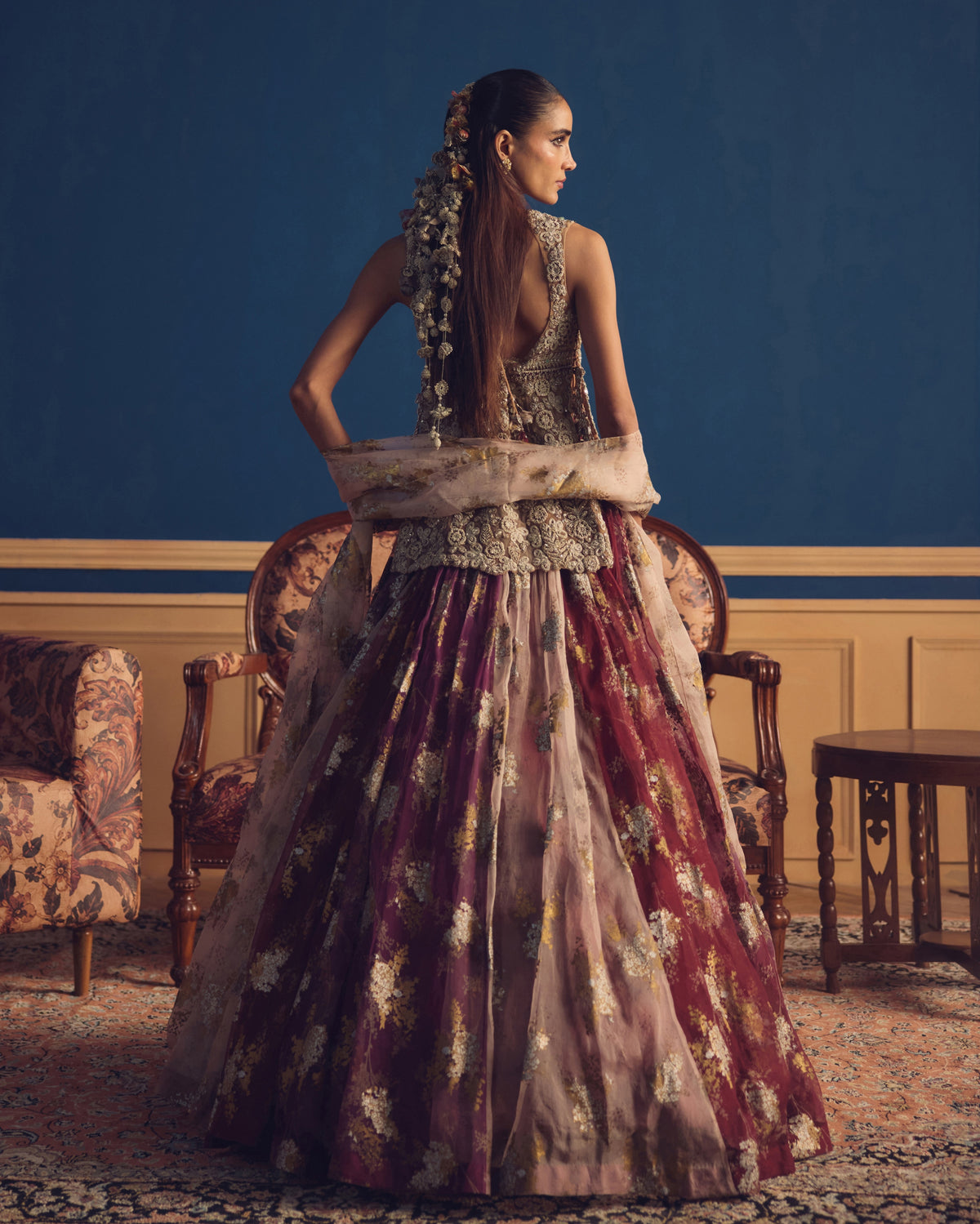 Meher Burgundy Lehenga Set