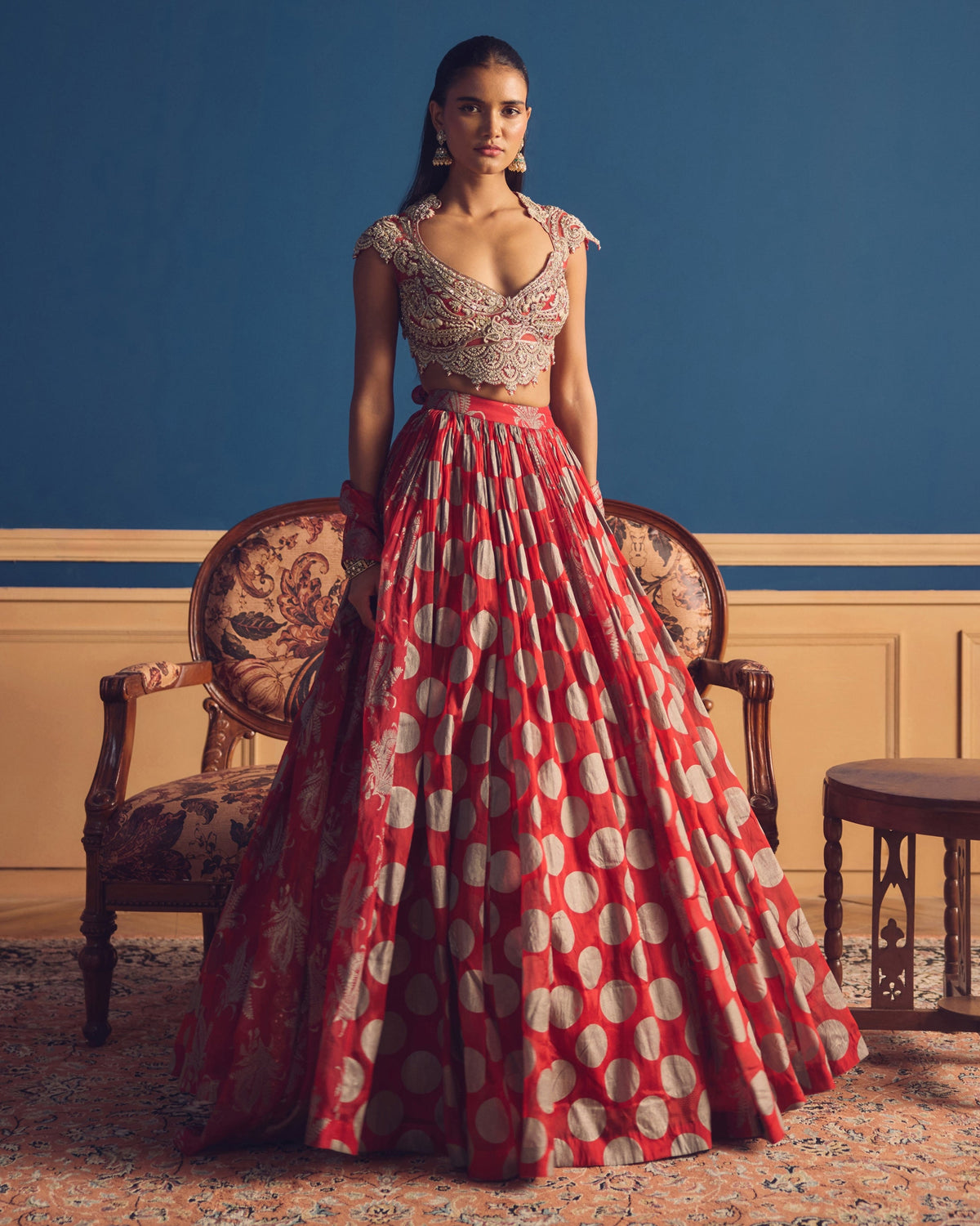 Eira Red Printed Lehenga Set
