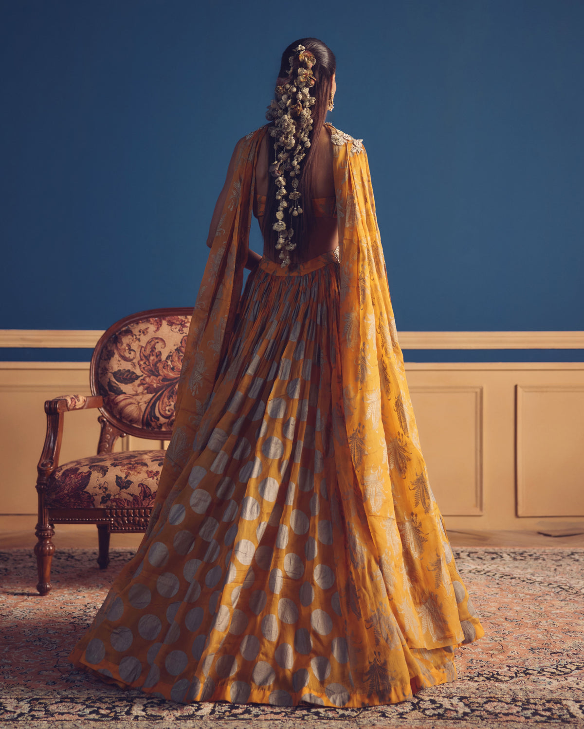 Naaz Mustard Printed Lehenga Set