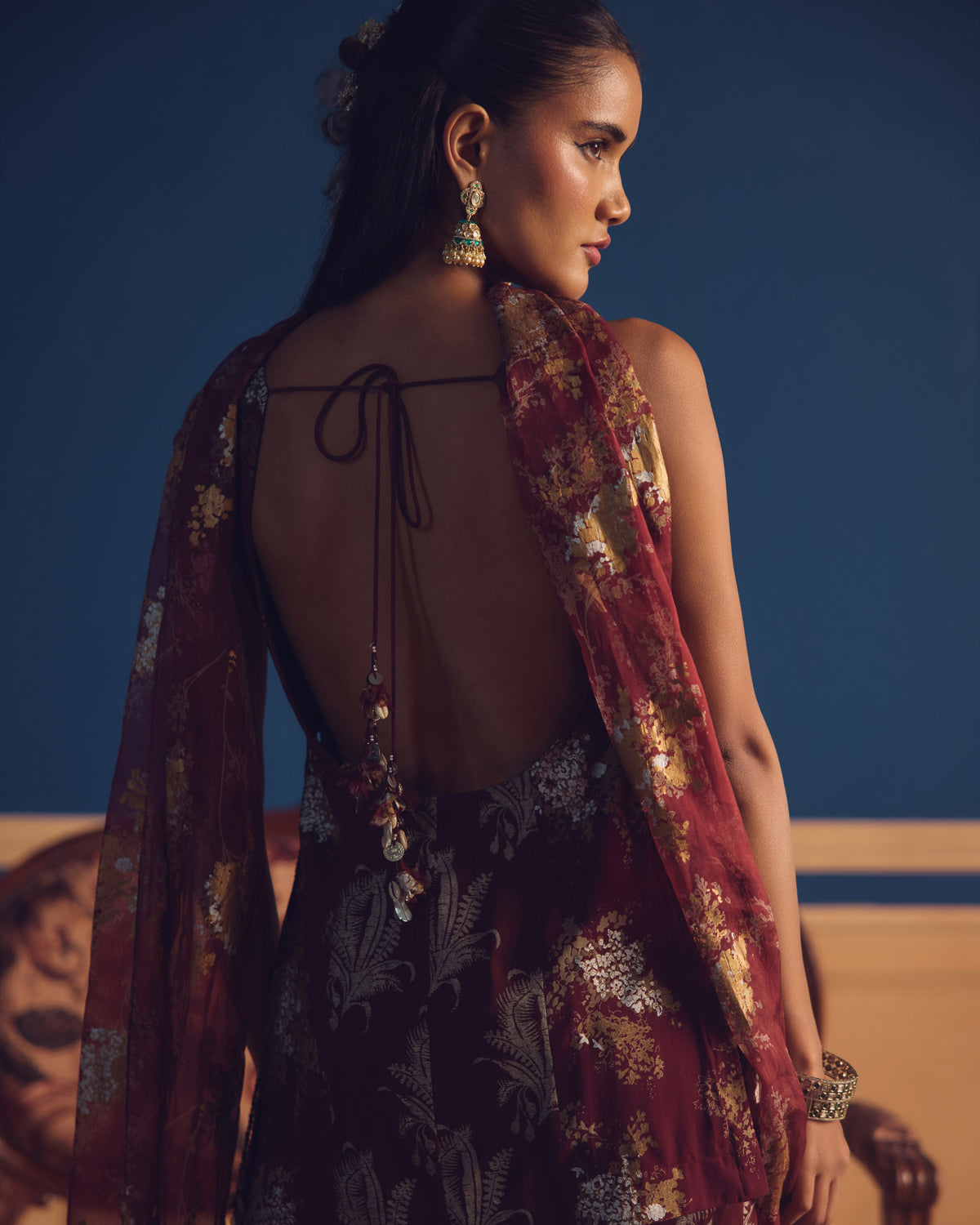 Lina Burgundy Kurta Sharara Set