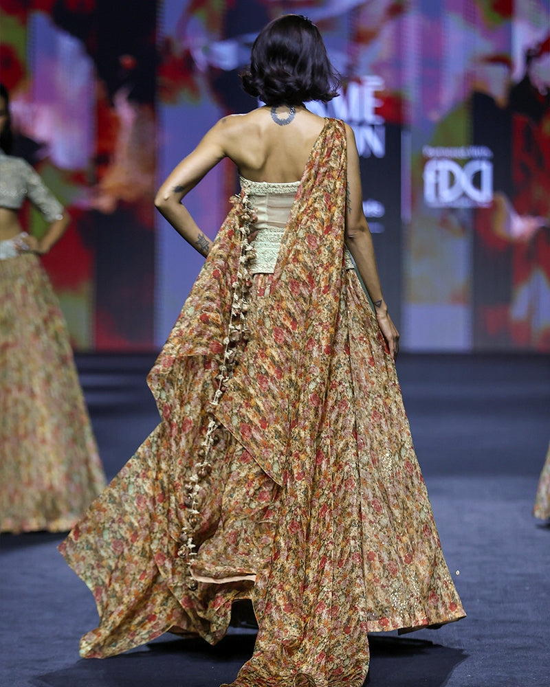 Kiko Multicolour Floral Lehenga Set