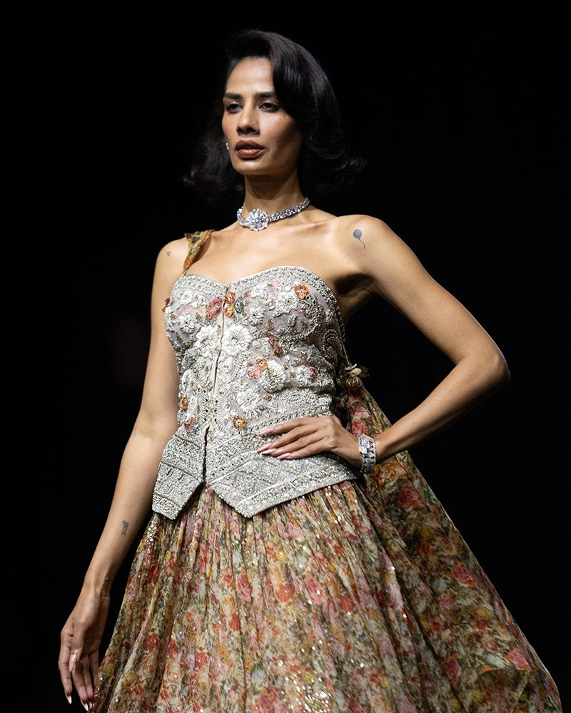 Kiko Multicolour Floral Lehenga Set