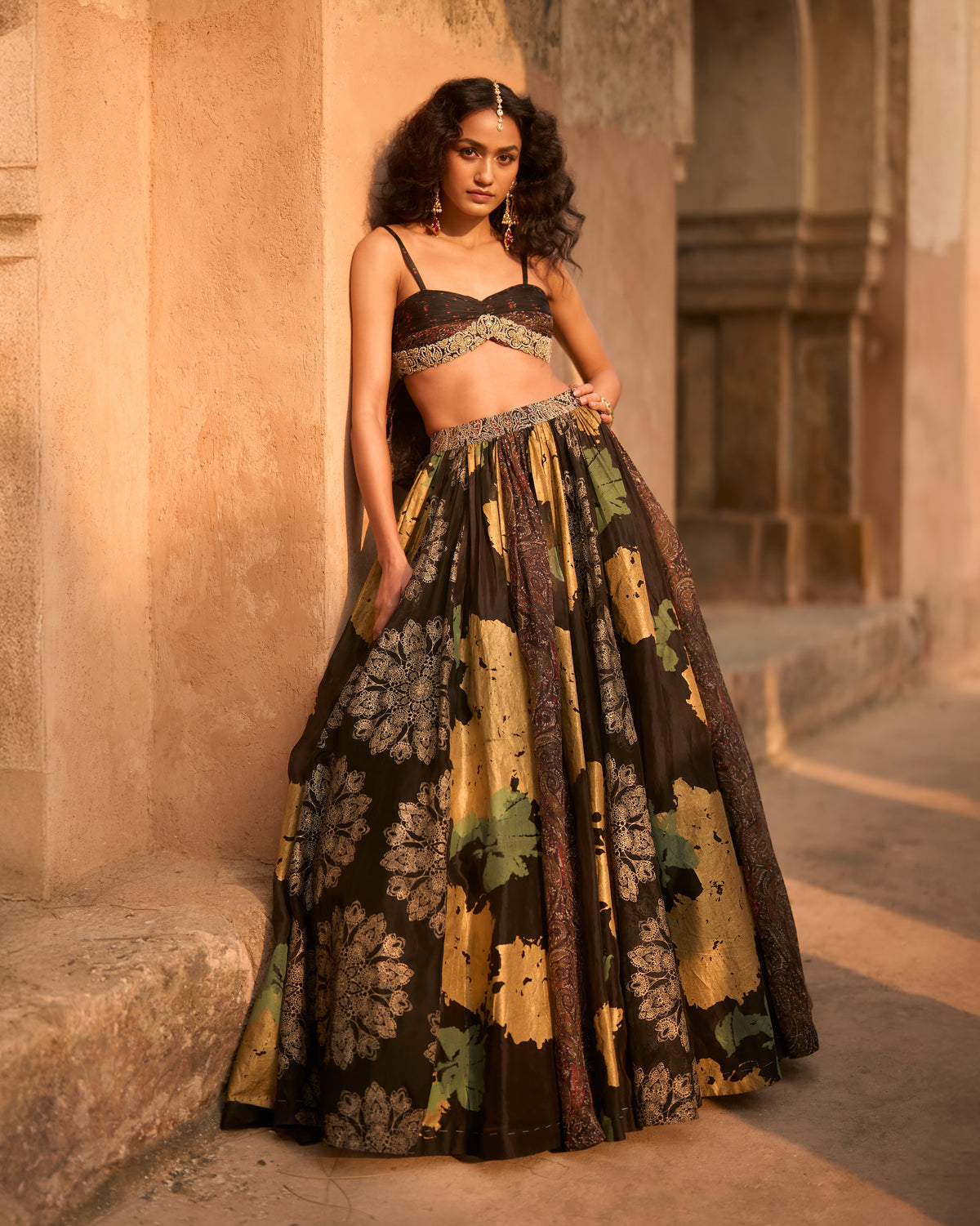 Rosie Black Multihues Lehenga Set