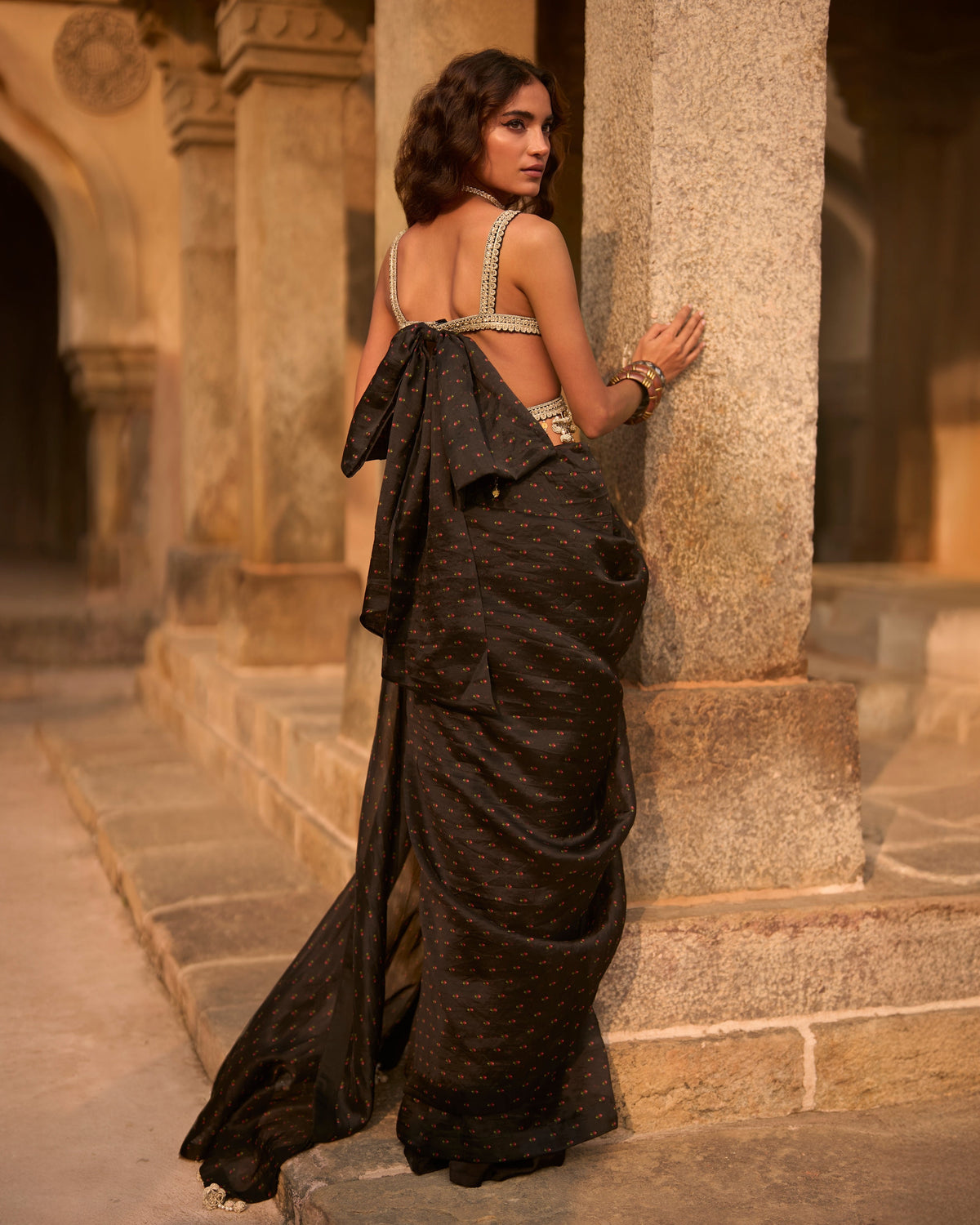 Black Rose Sari Set