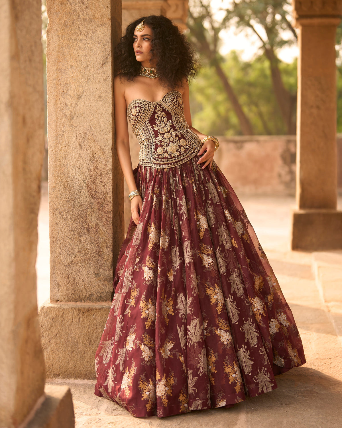 Victoria Brown Royal Bloom Anarkali