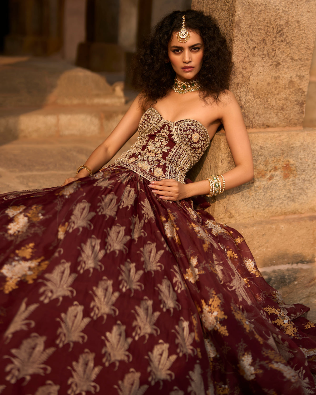 Victoria Brown Royal Bloom Anarkali