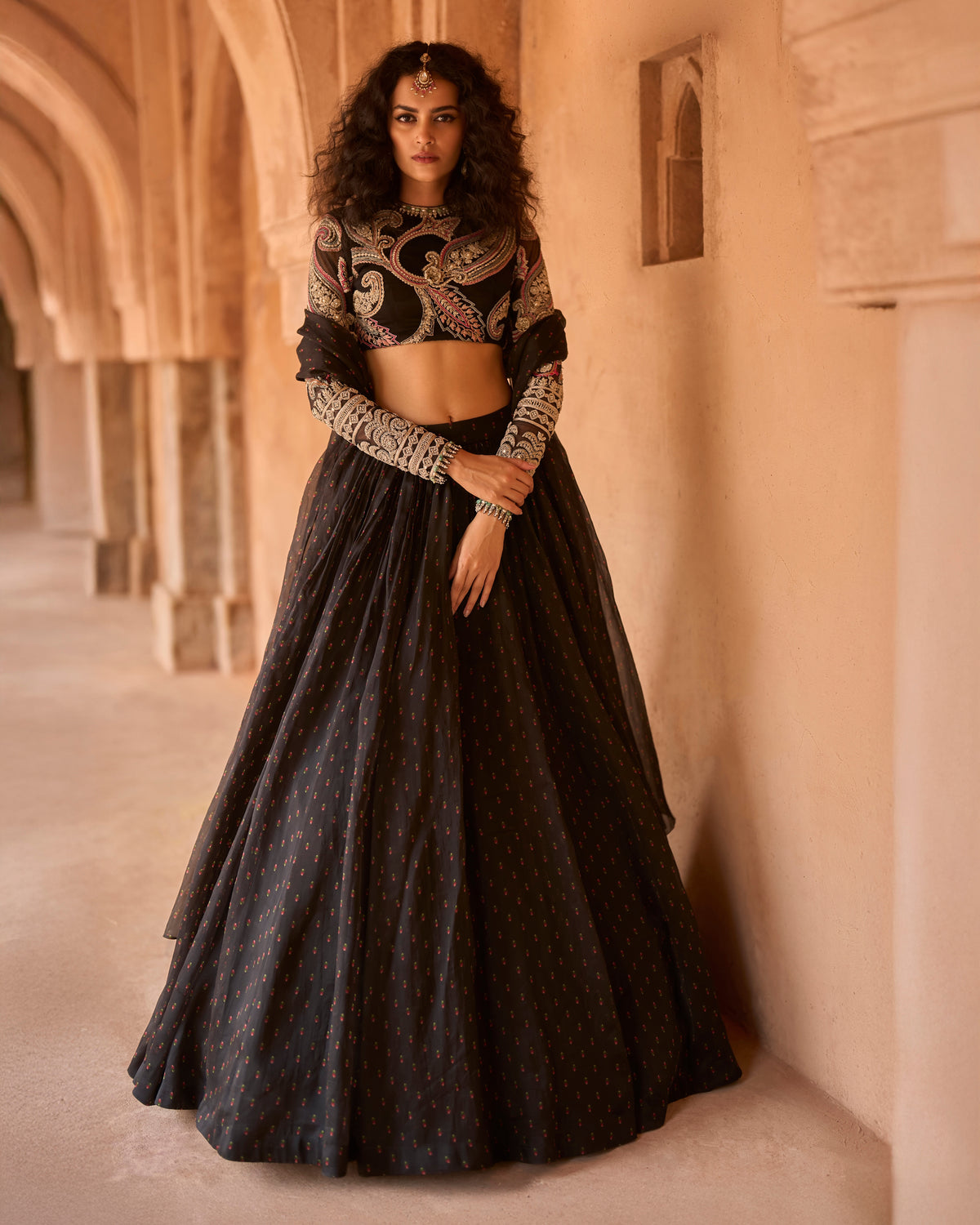 Jasmine Black Rose Lehenga Set