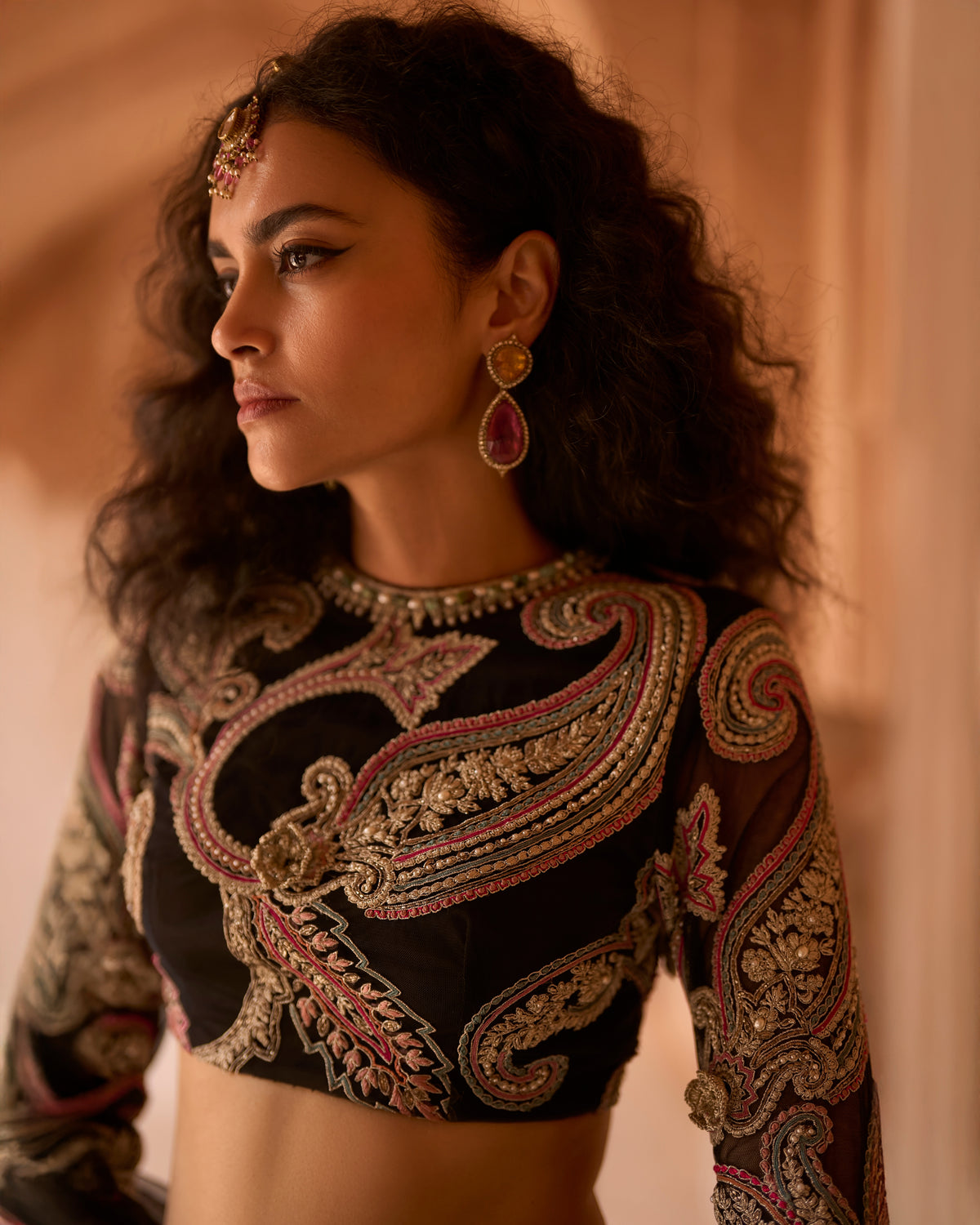 Jasmine Black Rose Lehenga Set