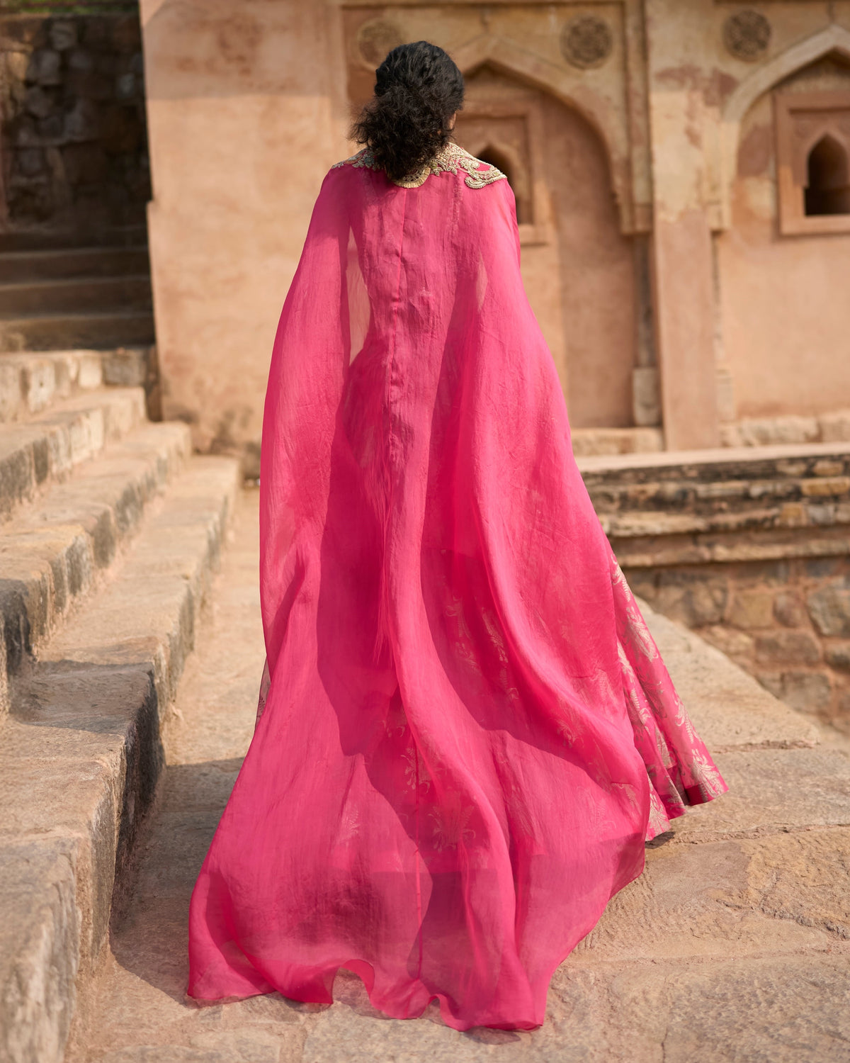 Florance Fuchsia Lehenga & Cape Set