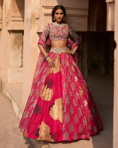 Eva Fuchsia Multihues Lehenga Set