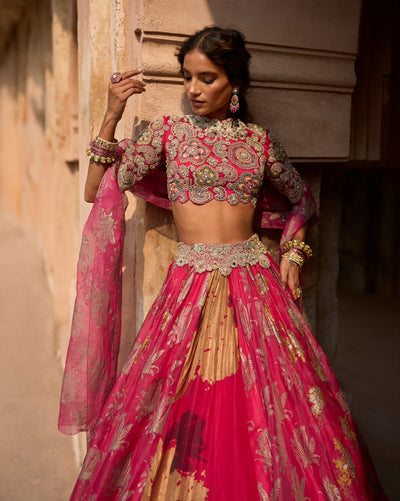 Eva Fuchsia Multihues Lehenga Set