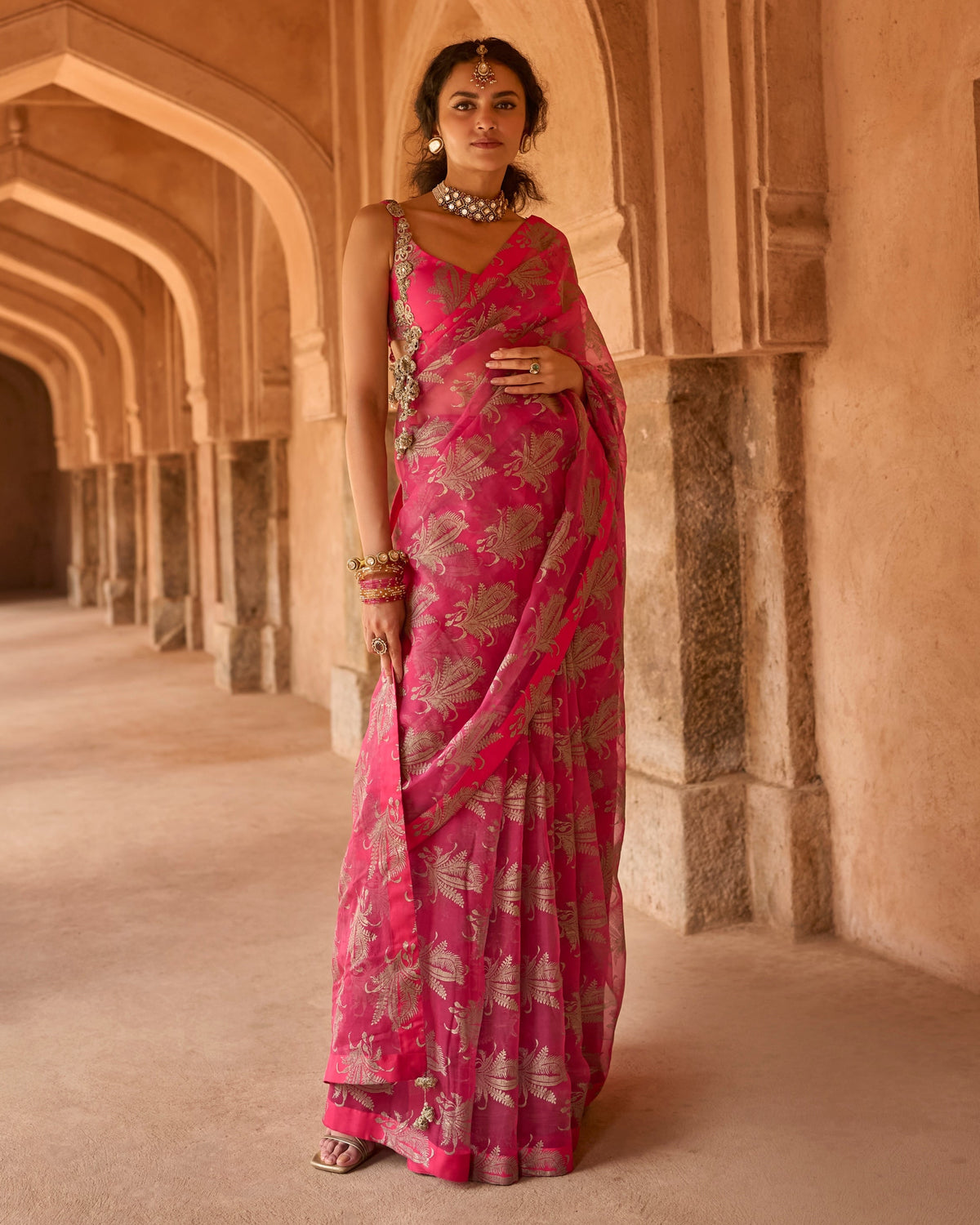 Myla Fuchsia Royal Bloom Sari Set