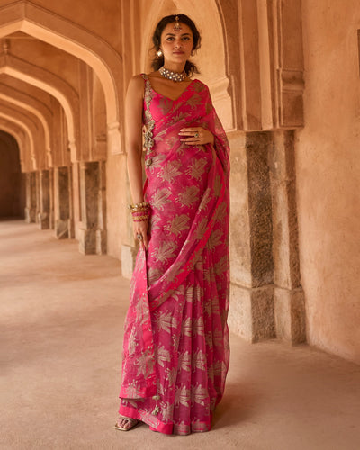 Myla Fuchsia Royal Bloom Sari Set