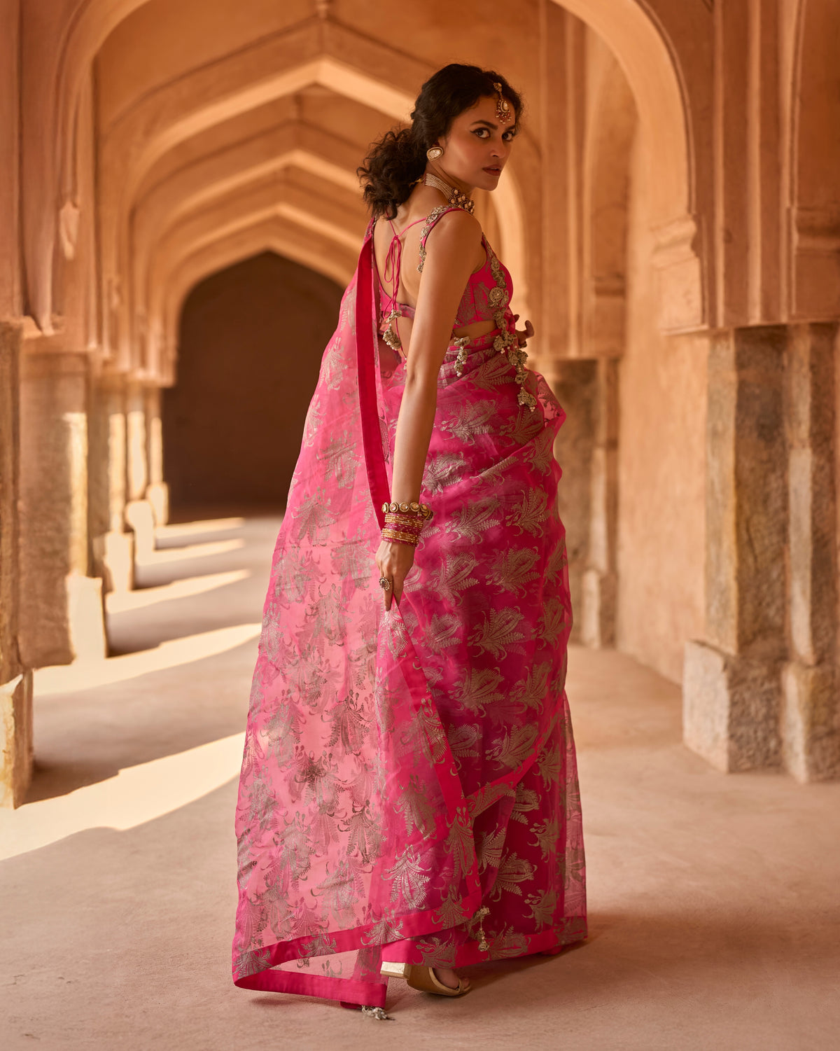 Myla Fuchsia Royal Bloom Sari Set