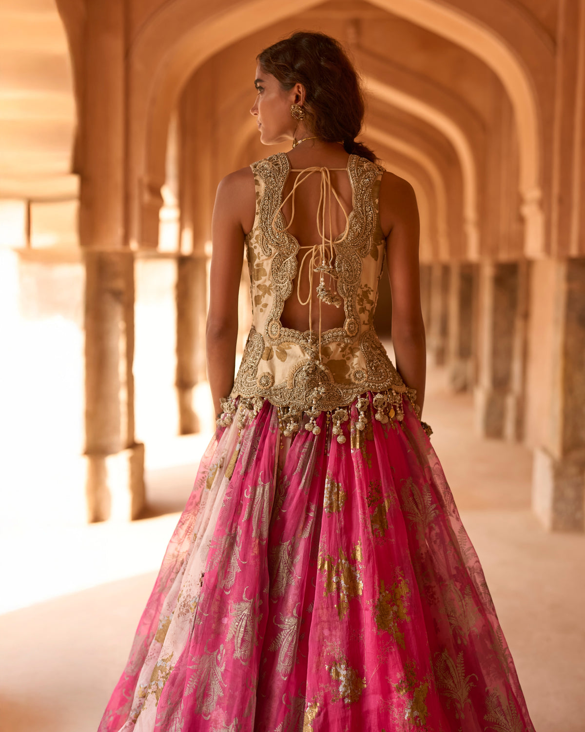 Liyana Fuchsia Jacket & Skirt Set