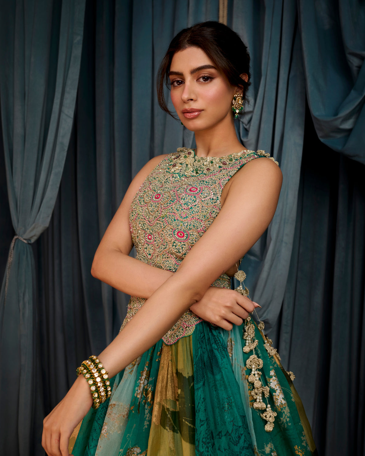 Khushi Teal Green Anarkali