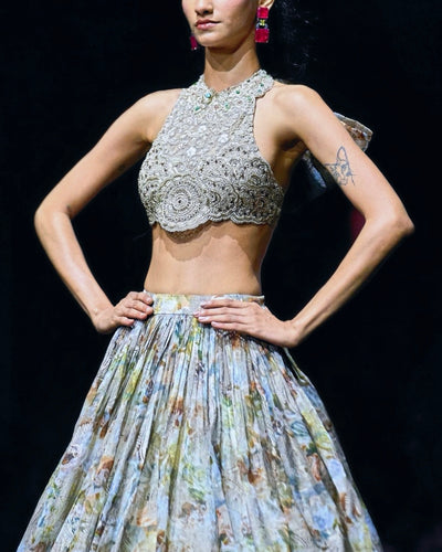 Camila Nude Brocade Lehenga Set