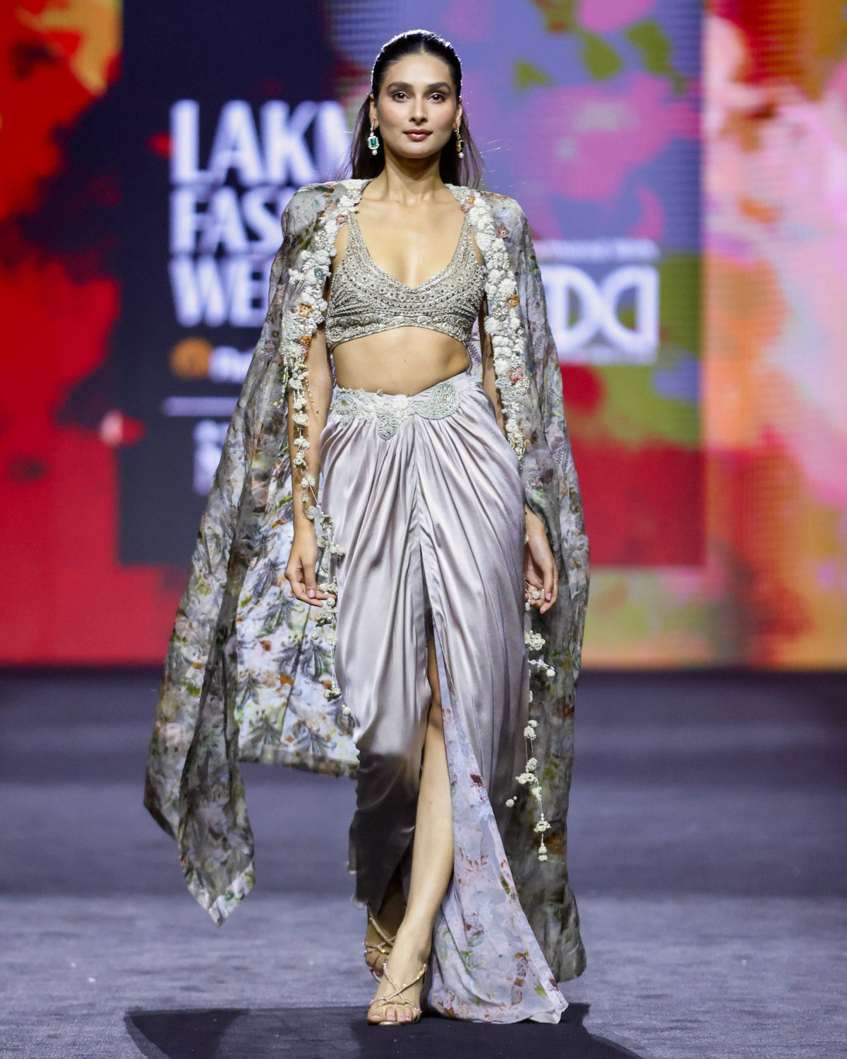 Evelyn Nude Cape & Skirt Set