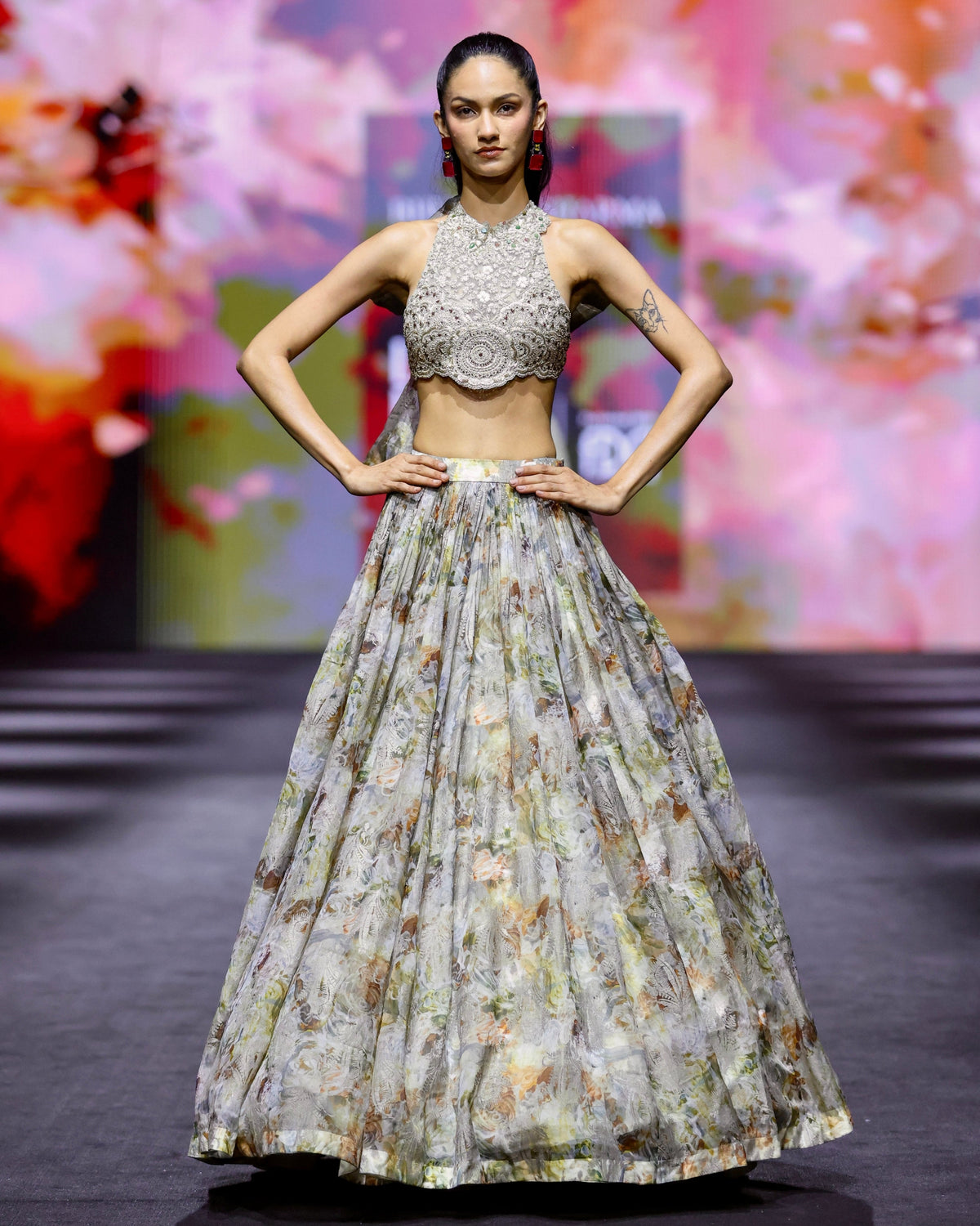 Camila Nude Brocade Lehenga Set