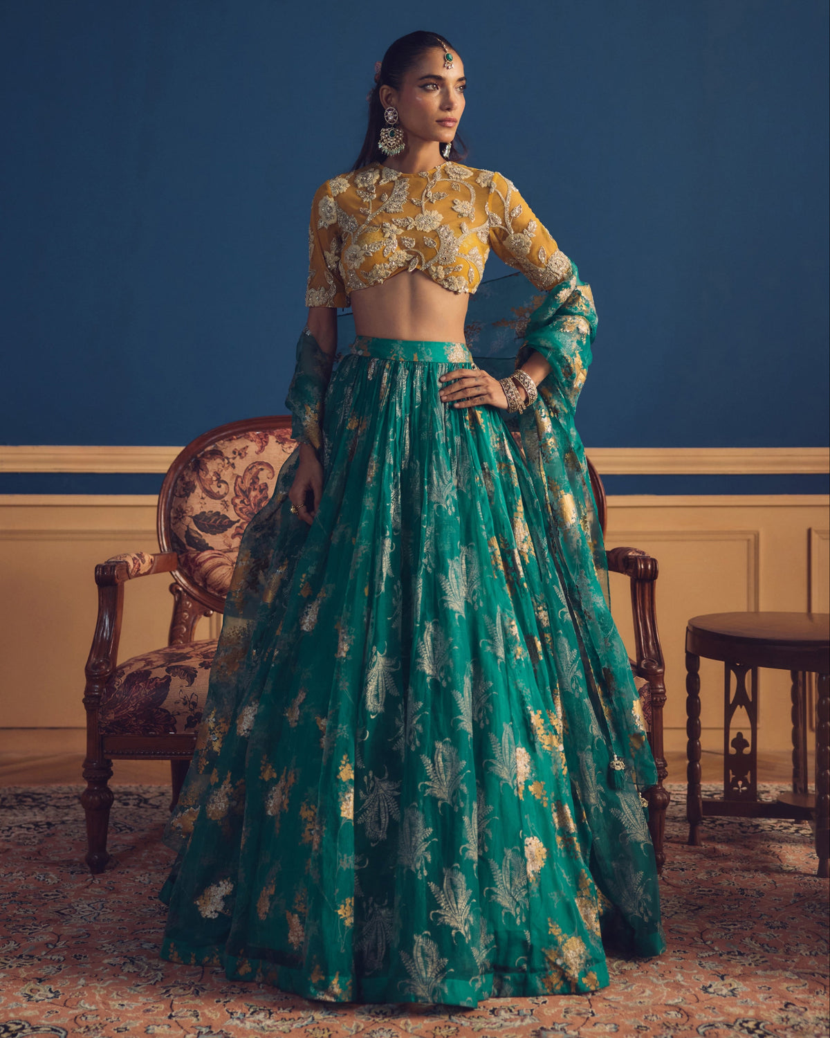 Zaira Teal Green Lehenga Set