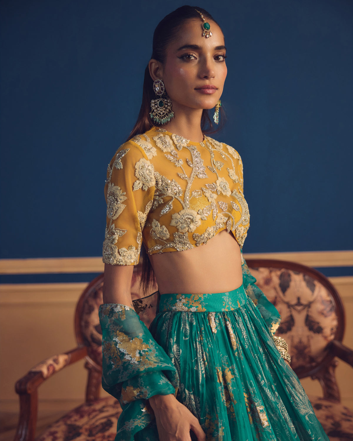 Zaira Teal Green Lehenga Set