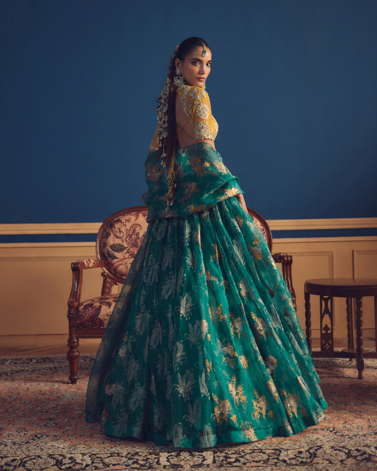 Zaira Teal Green Lehenga Set