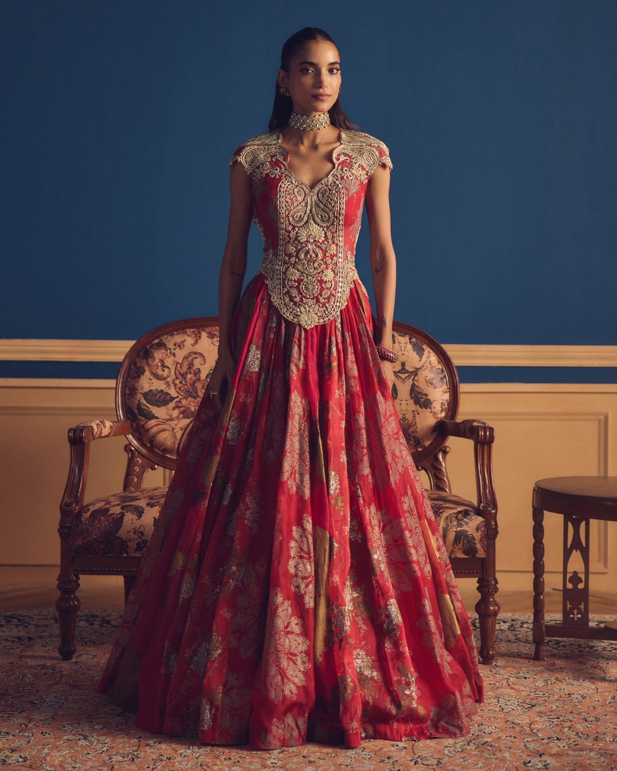 Maham Red Royal Bloom Anarkali