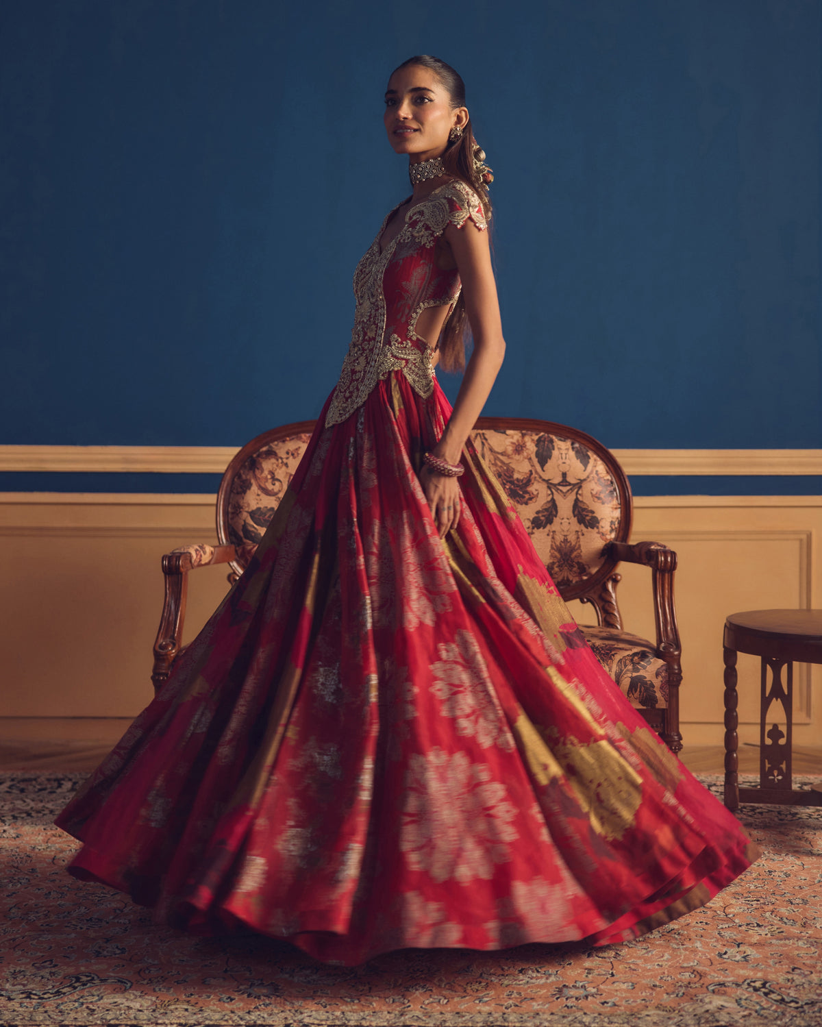 Maham Red Royal Bloom Anarkali