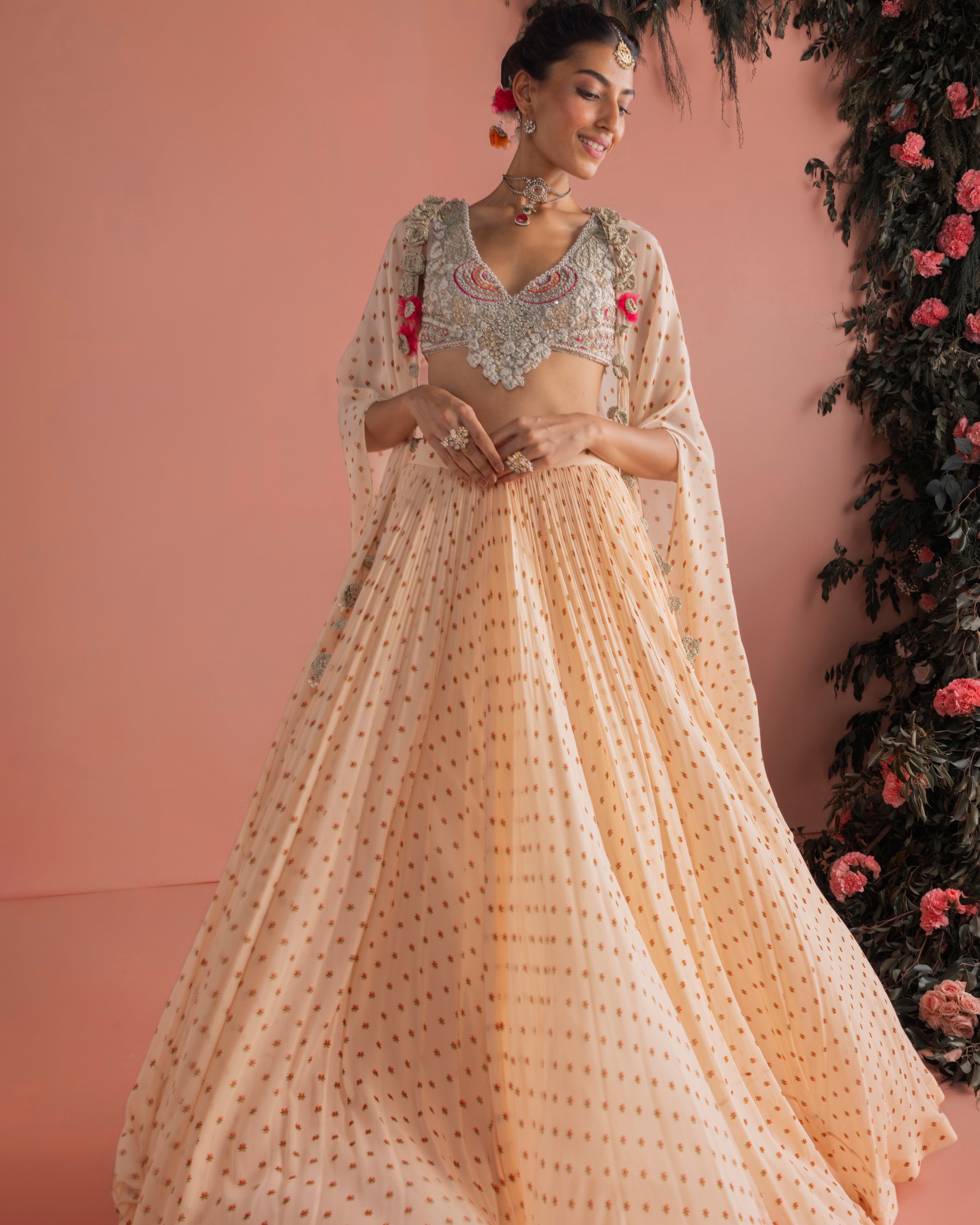 Rimza Skirt & Cape Set