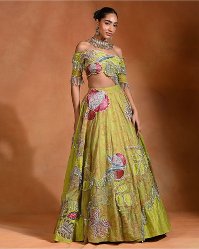 Brat Lime Lehenga Set