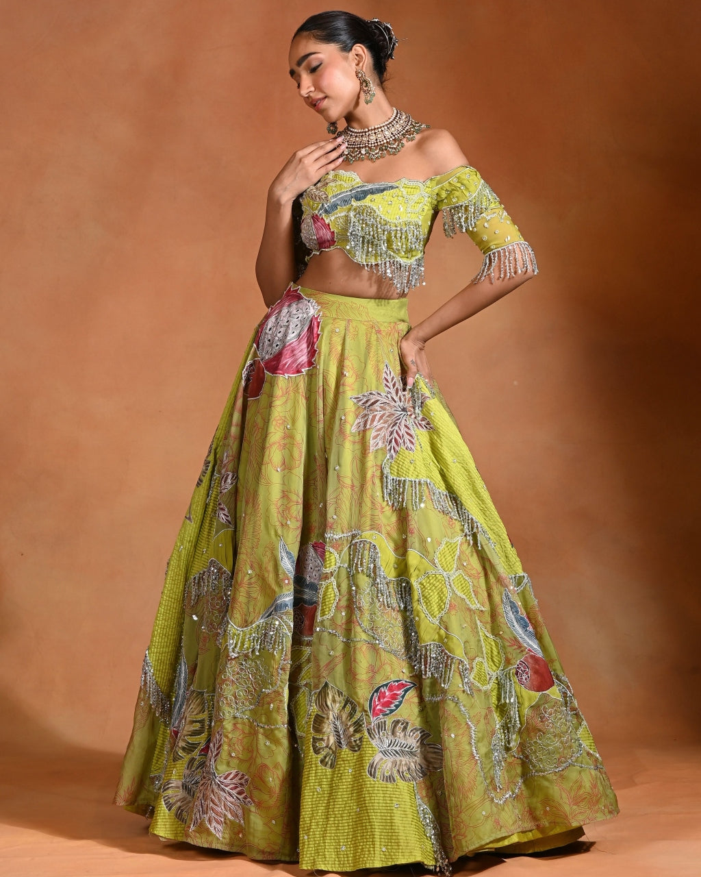 Brat Lime Lehenga Set