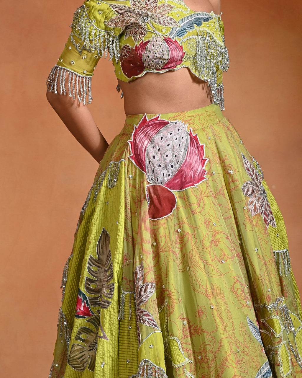 Brat Lime Lehenga Set