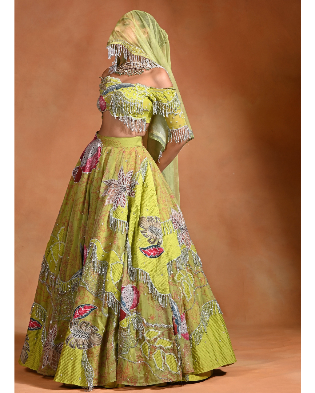 Brat Lime Lehenga Set