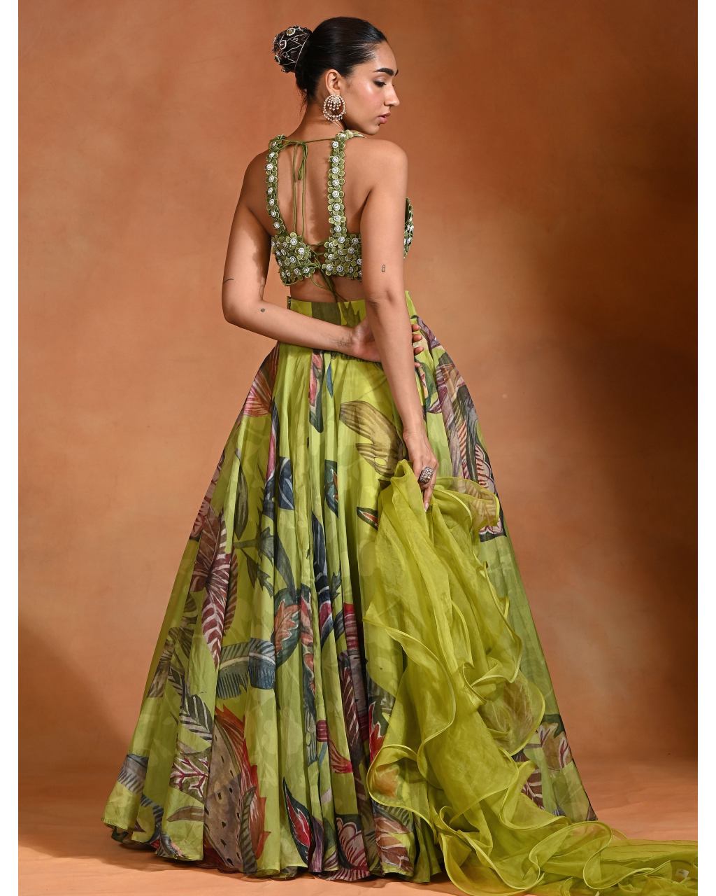 3D Embrioded Lehenga Set