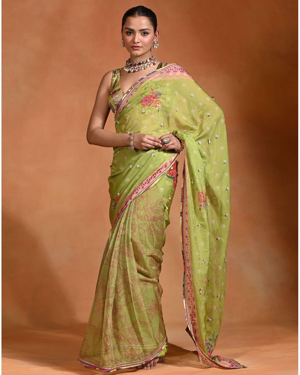 Brat Floral Sari Set