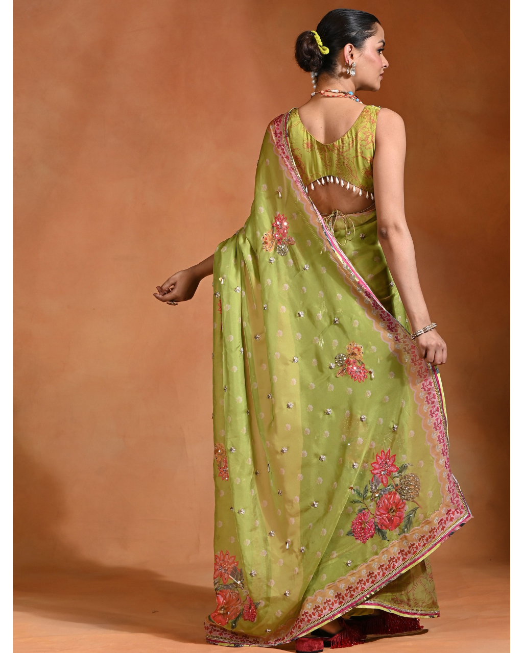 Brat Floral Sari Set