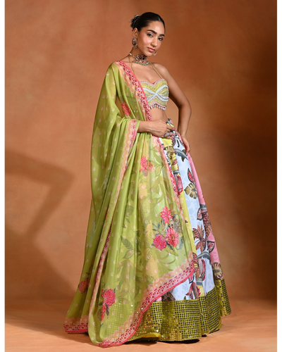 Brat Mosaiq Lehenga Set