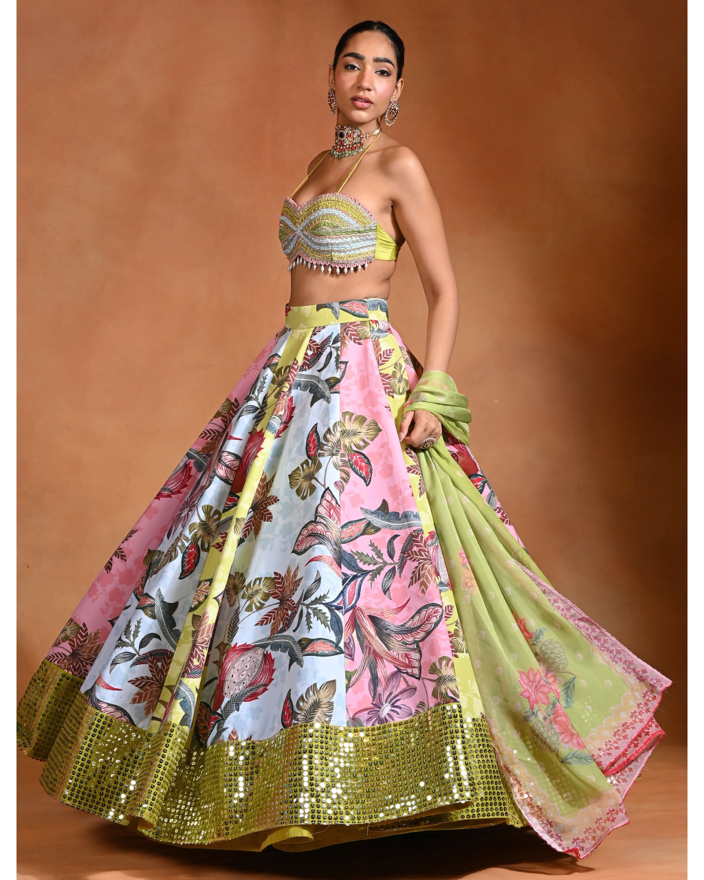Brat Mosaiq Lehenga Set