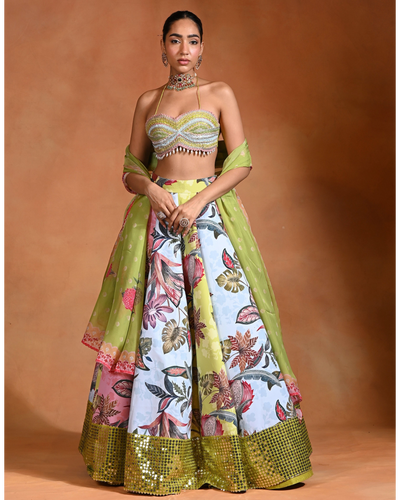 Brat Mosaiq Lehenga Set