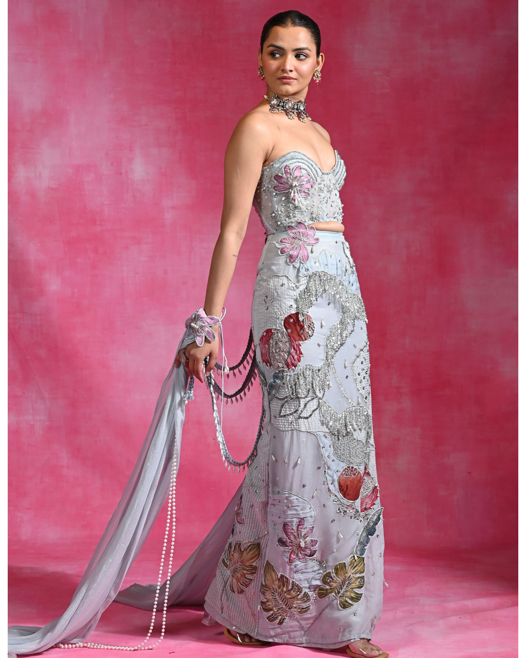 Ice Blue Dilruba Set