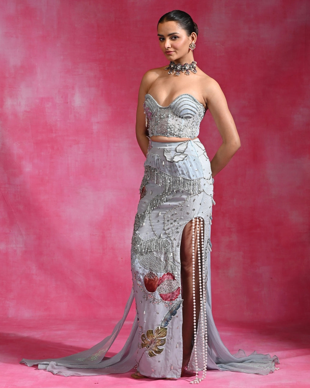 Ice Blue Dilruba Set
