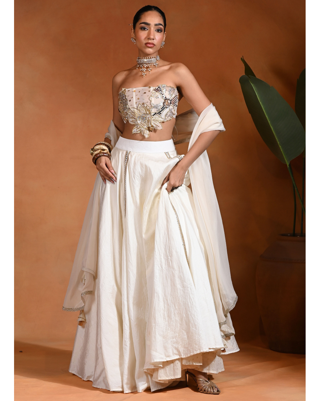 Dilbar Ivory Lehenga Set