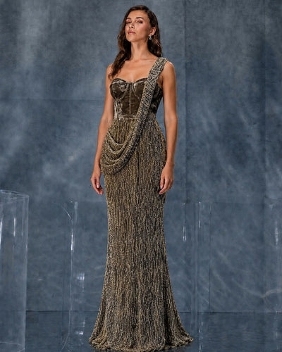 Olivia Top and Drape Sari Set
