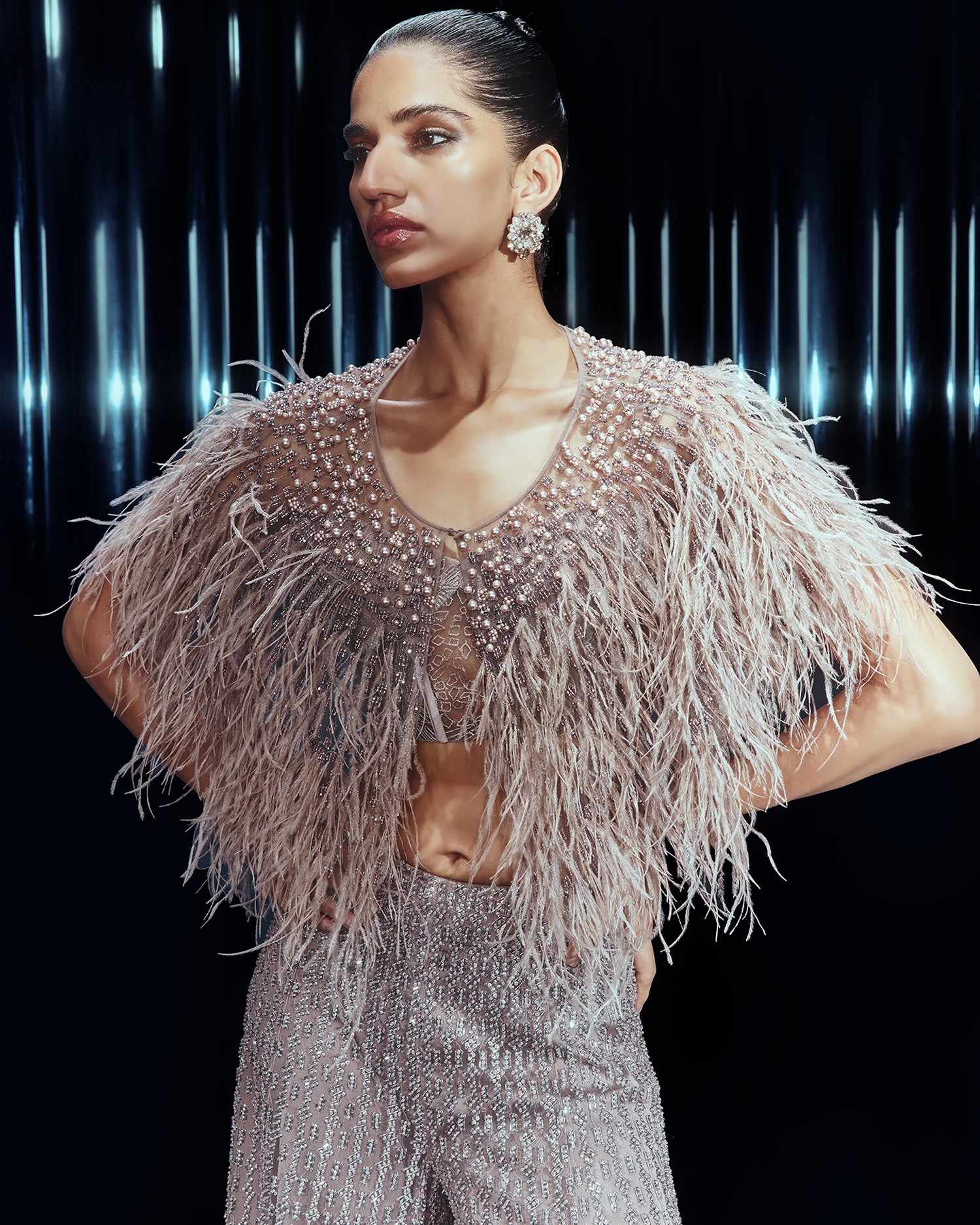 Rose Crystal Cape Set