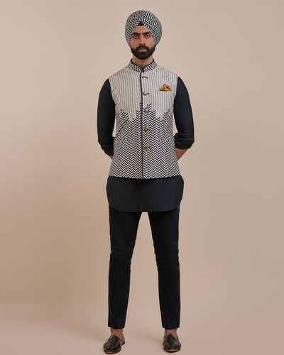 Signature Chevron Nehru Jacket