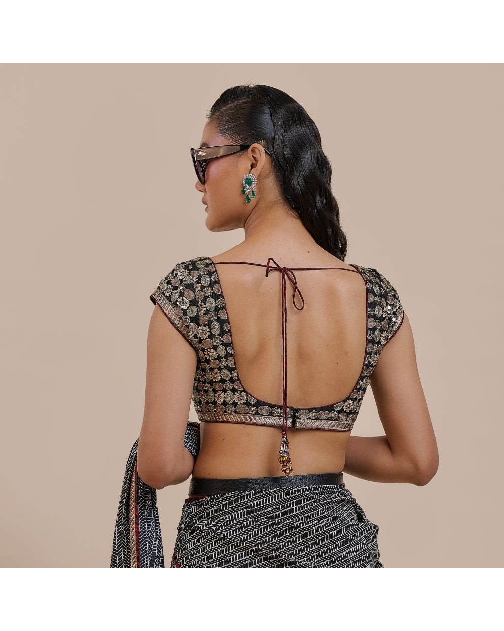 Striped Chevron Sari Set
