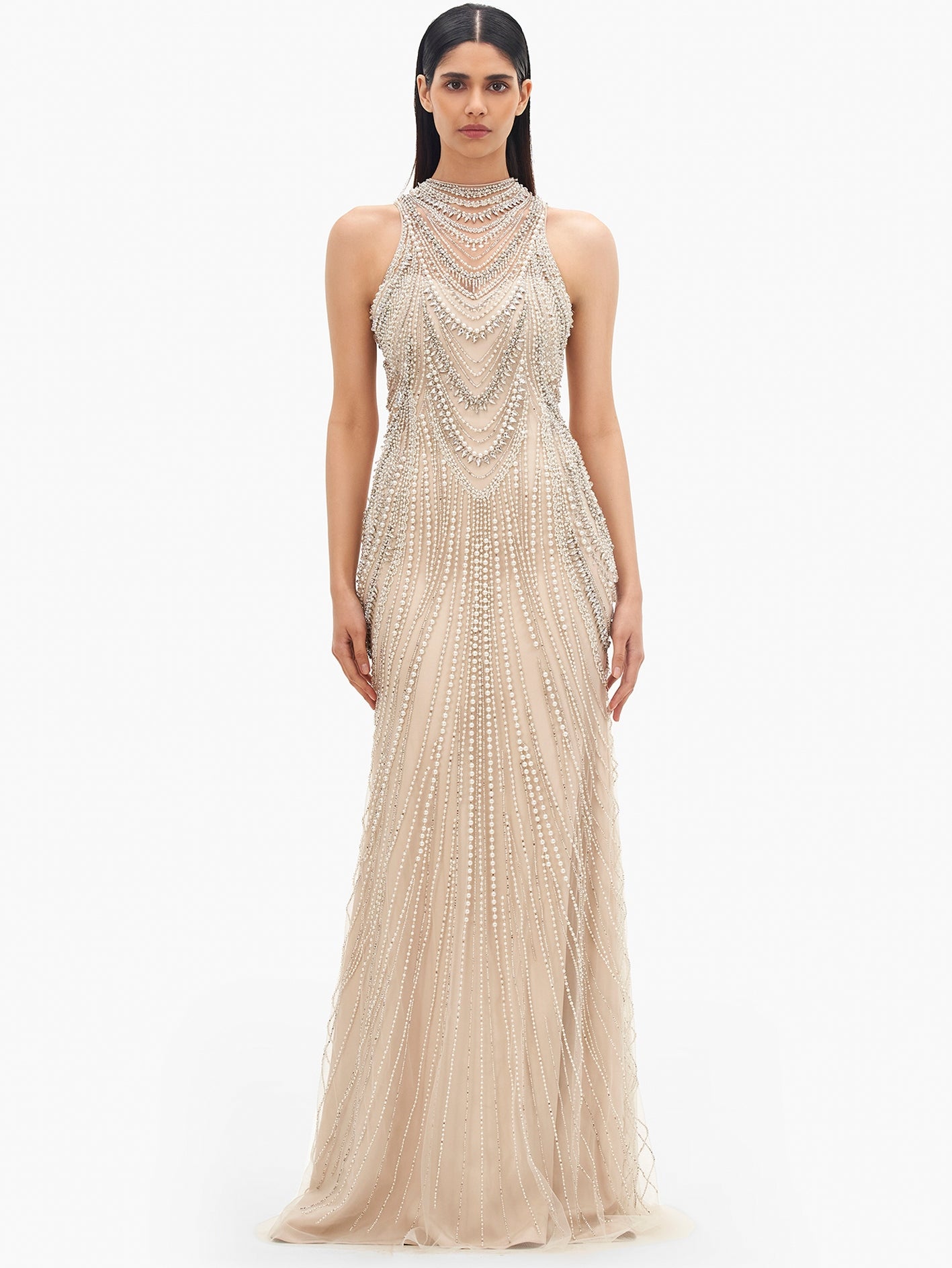 The Roman High-Neck Gown