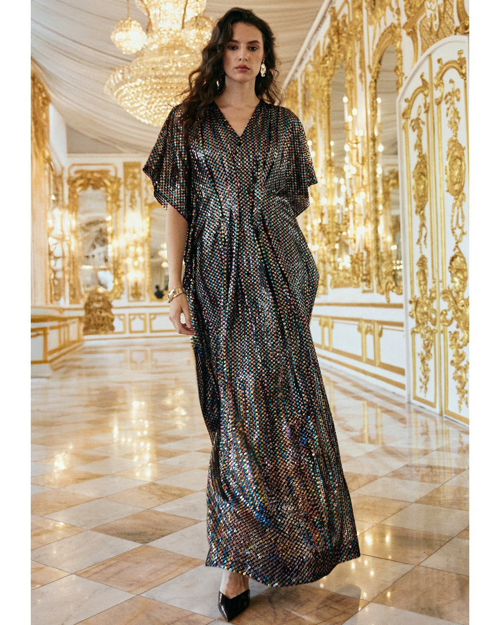 Multicolour Sequin Kaftan