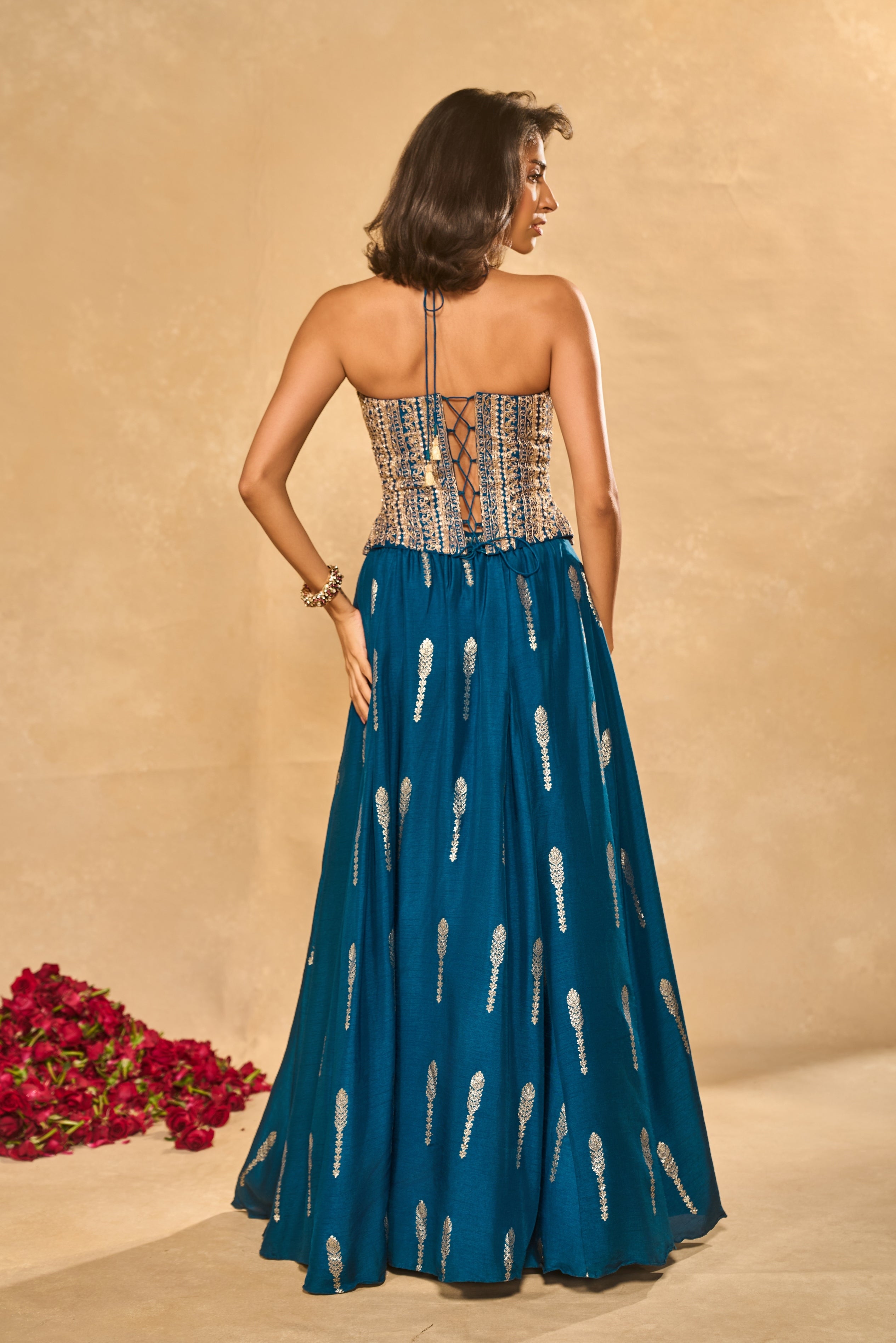 Blue Amal Lehenga Set